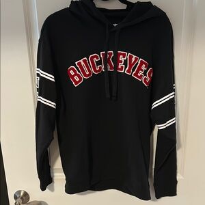 PINK Victoria's Secret Black Hoodie with Red Buckeyes Logo
